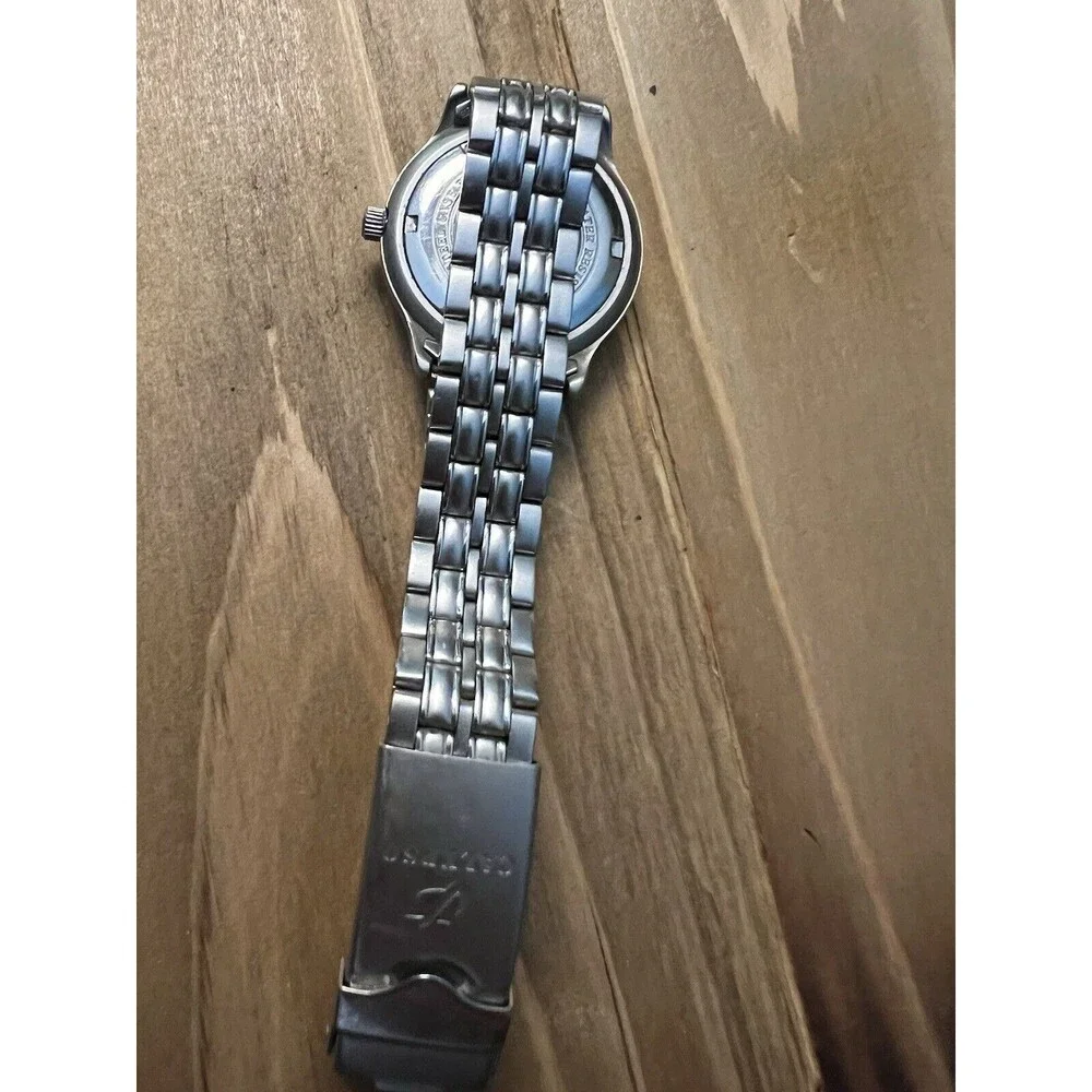 Calypso Model Collection 5030 GMT Bezel Triple Silver W Double Locking Buckle